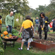 First lady Michelle Obama and White House chef Sam Kass (second from left) dig for sweet potatoes in the White House Kitchen Garden on Oct. 20, 2010, in Washington, D.C.
MANDEL NGAN/AFP/Getty Images